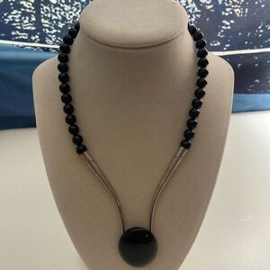Elegant Black and Silver Necklace